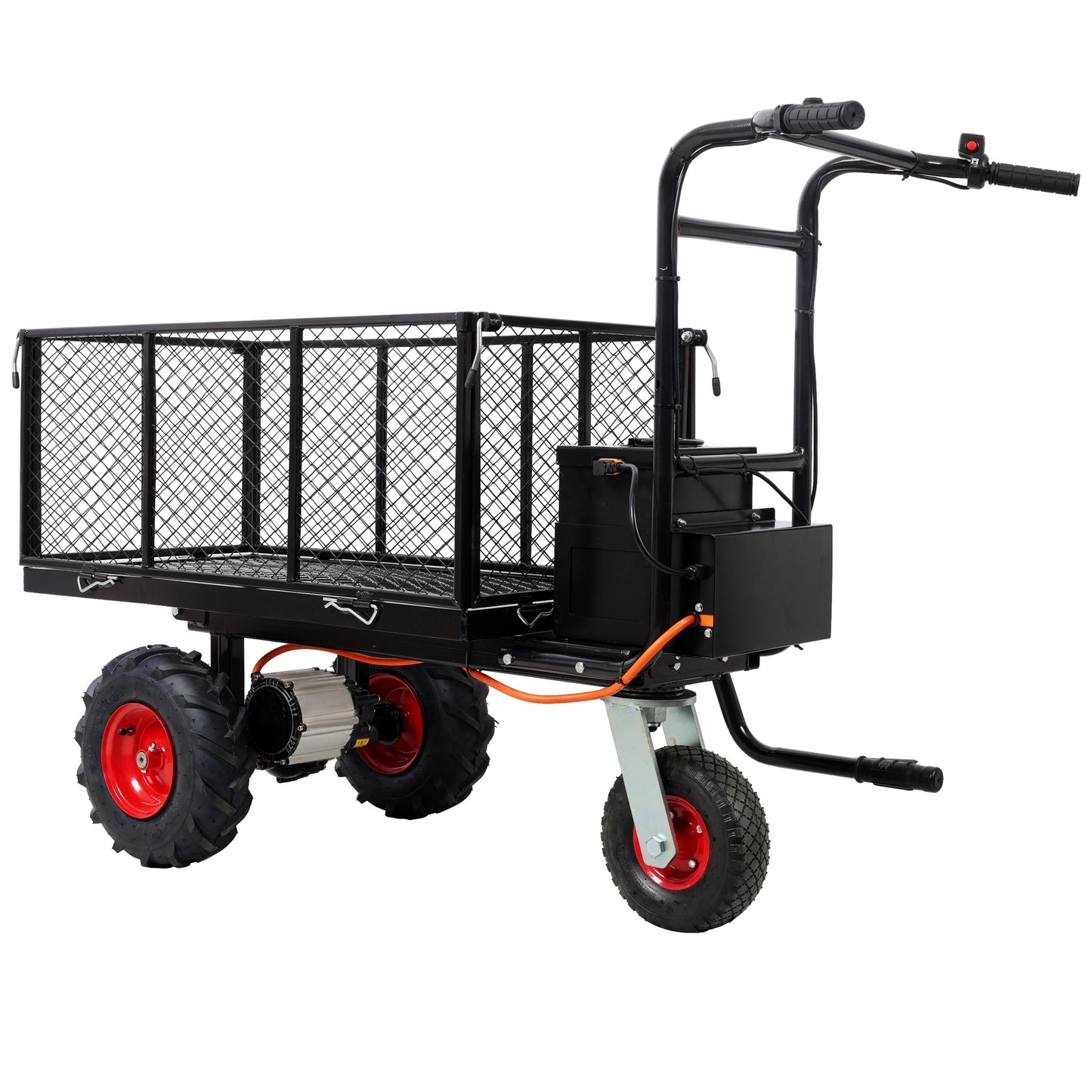 Powered Utility Garden Wagon Dump Cart Electric Wheelbarrow