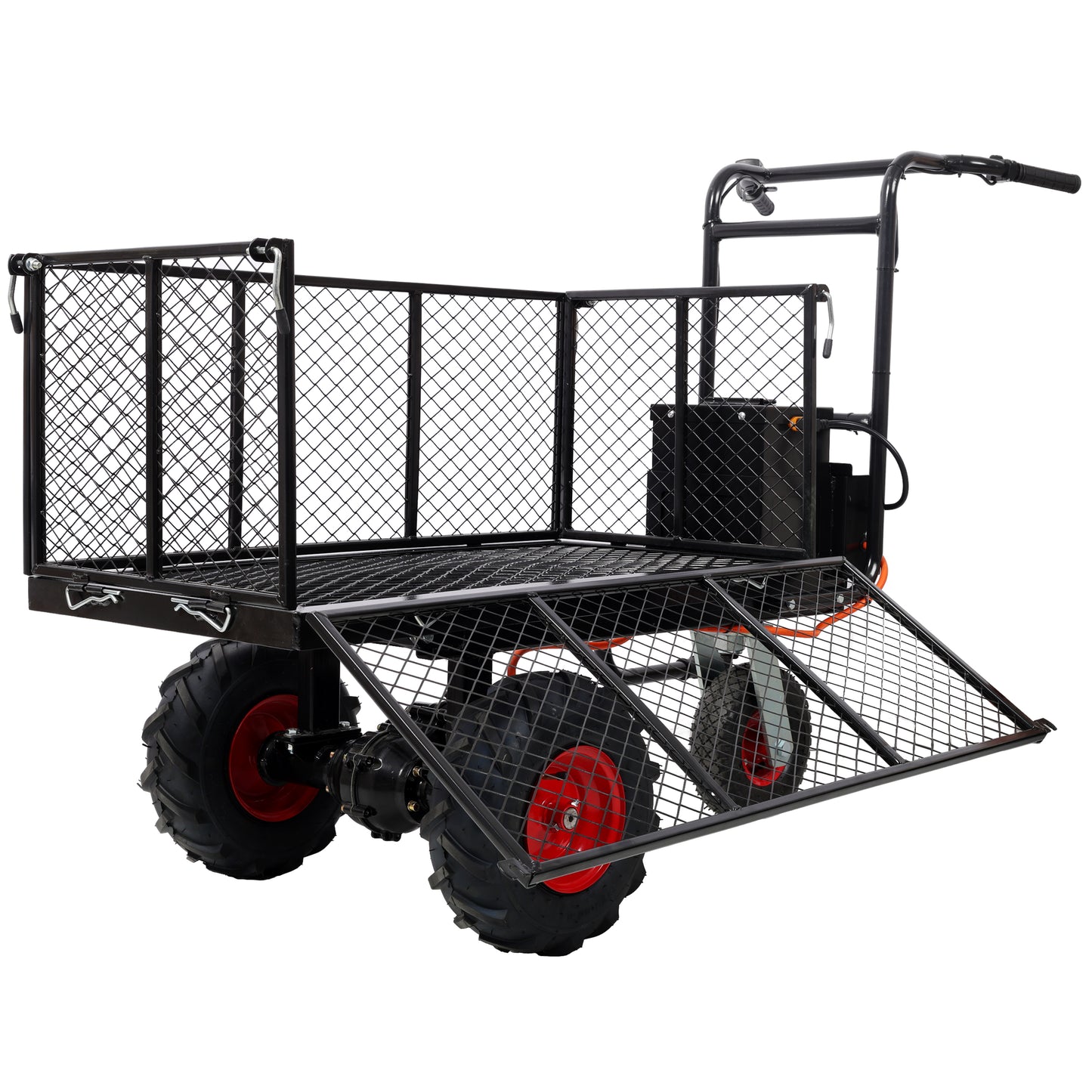 Powered Utility Garden Wagon Dump Cart Electric Wheelbarrow