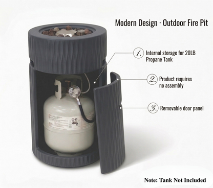 Cylindrical Propane Fire Pit