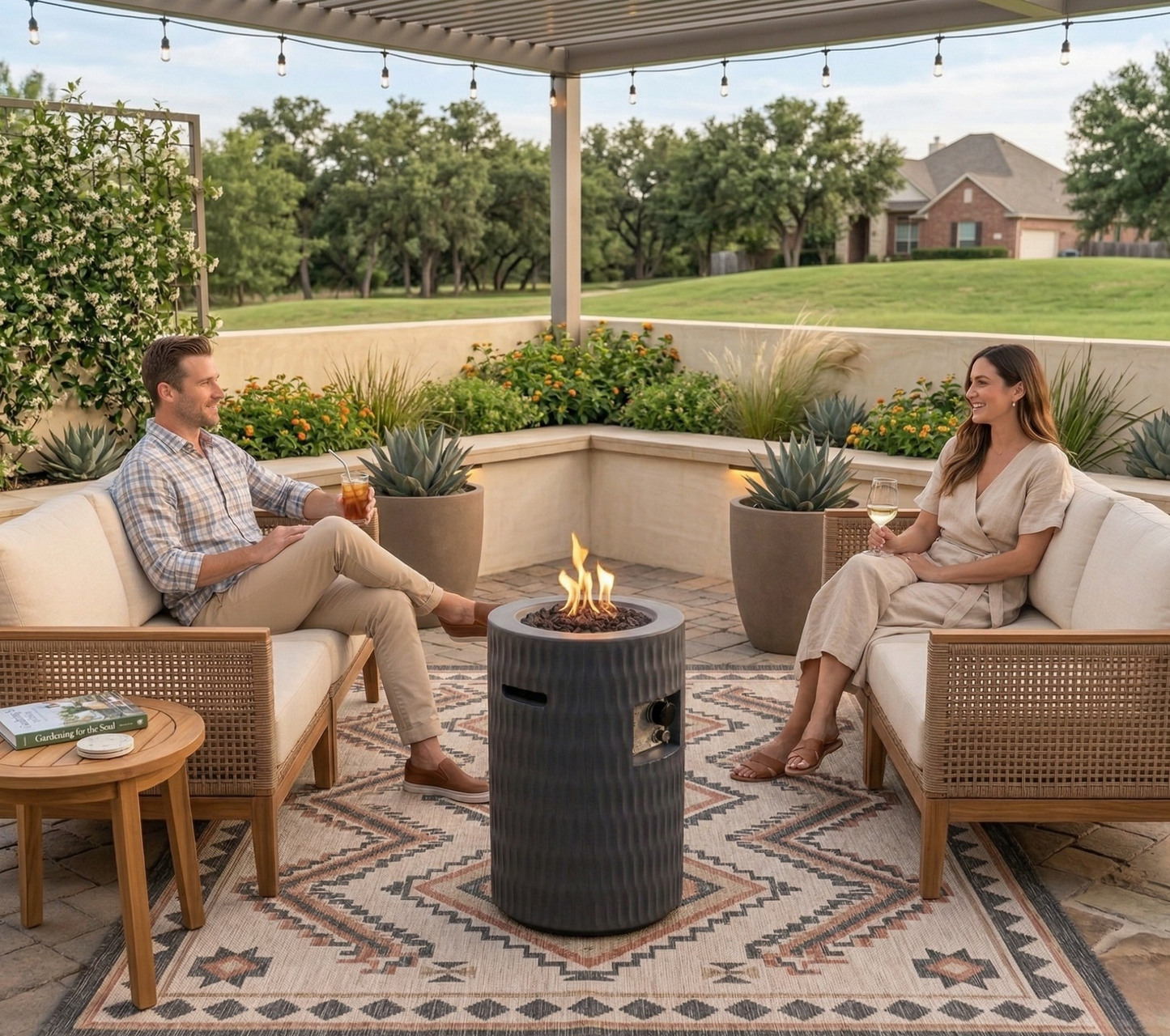 Cylindrical Propane Fire Pit