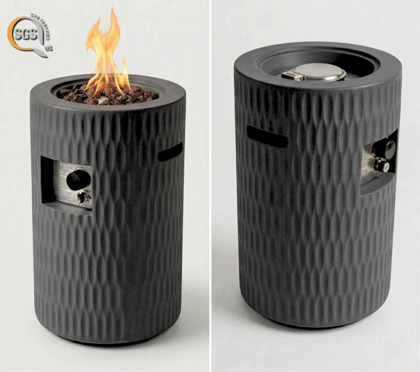 Cylindrical Propane Fire Pit