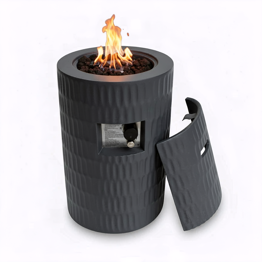 Cylindrical Propane Fire Pit
