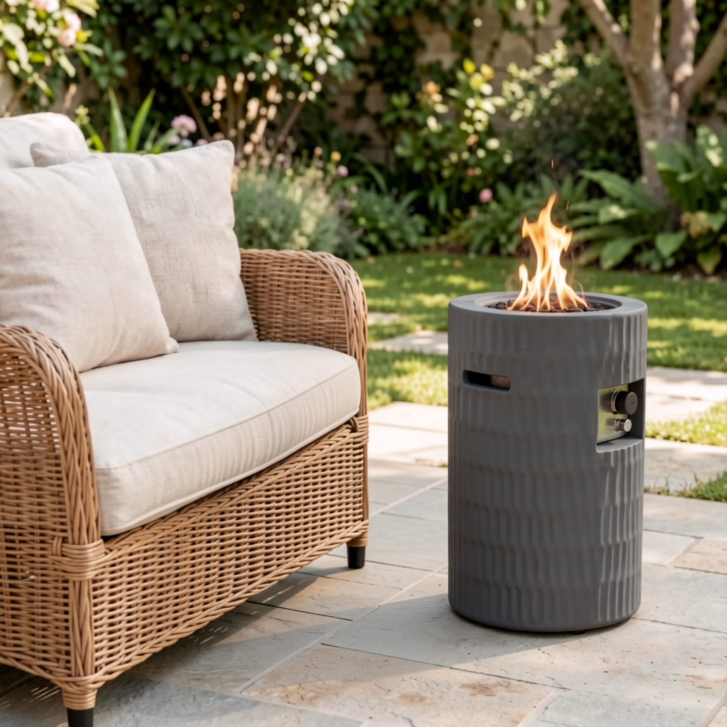 Cylindrical Propane Fire Pit