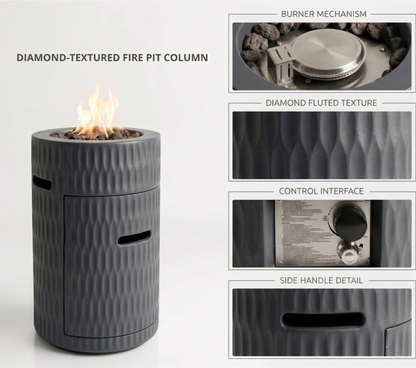 Cylindrical Propane Fire Pit