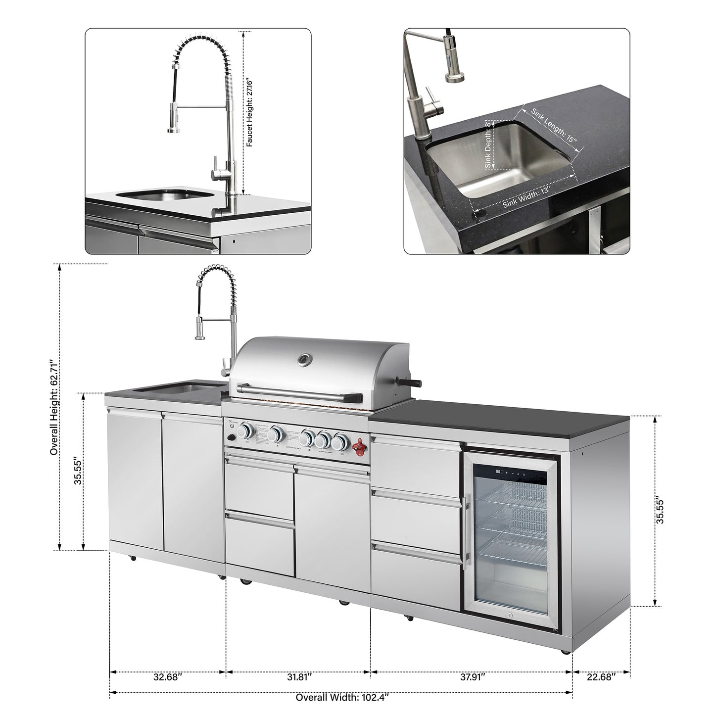Propane Gas BBQ Grill 59500 BTU