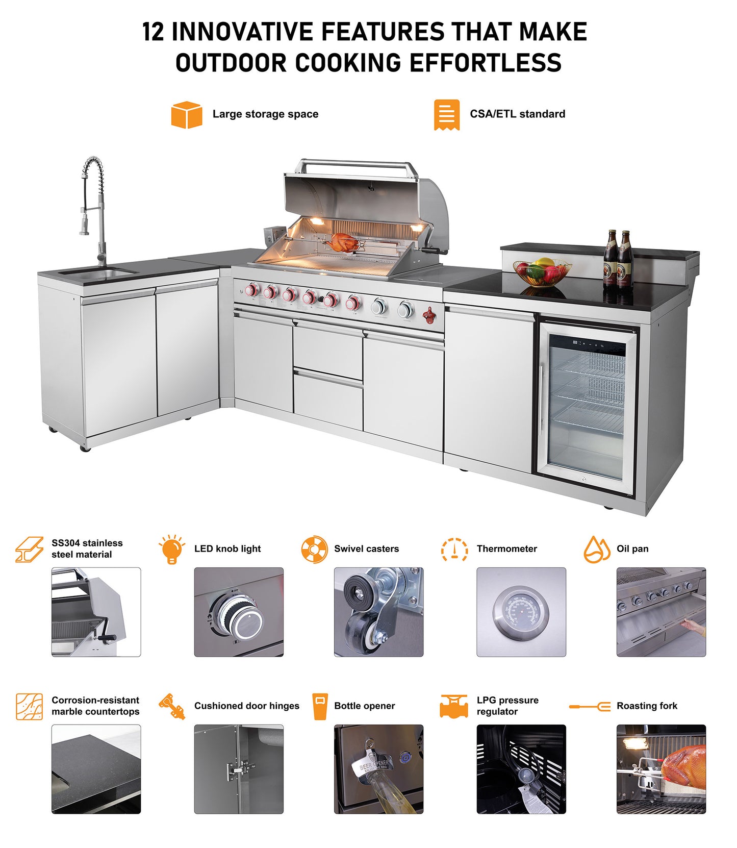 Propane Gas BBQ Grill 59500 BTU