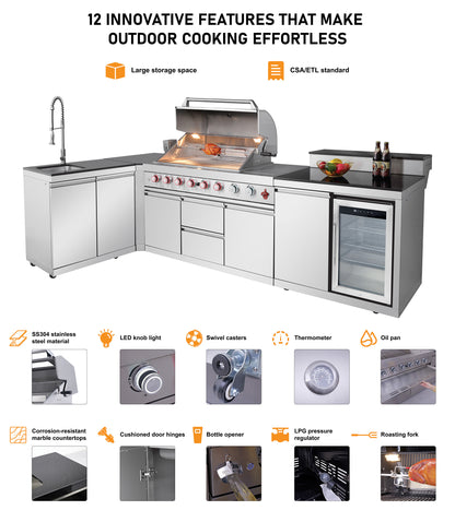 Propane Grill Outdoor Kitchen Island