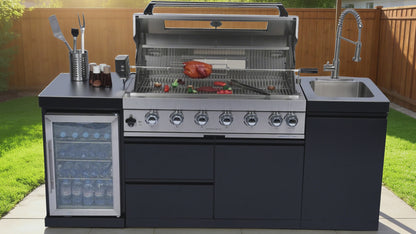 82" Deluxe Stainless Steel Gas Barbecue Grill
