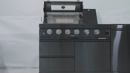 4-Burner 72000 BTU Stainless Steel Gas Grill with Compact Refrigerator