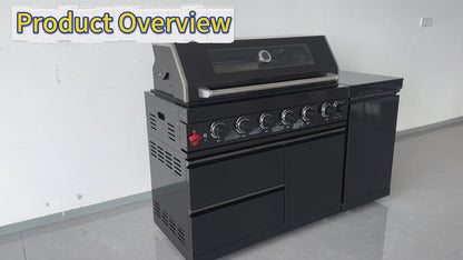 Black Deluxe Stainless Steel Gas Grill